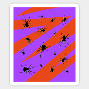 Halloween Spider Pattern on Purple and Orange Sticker